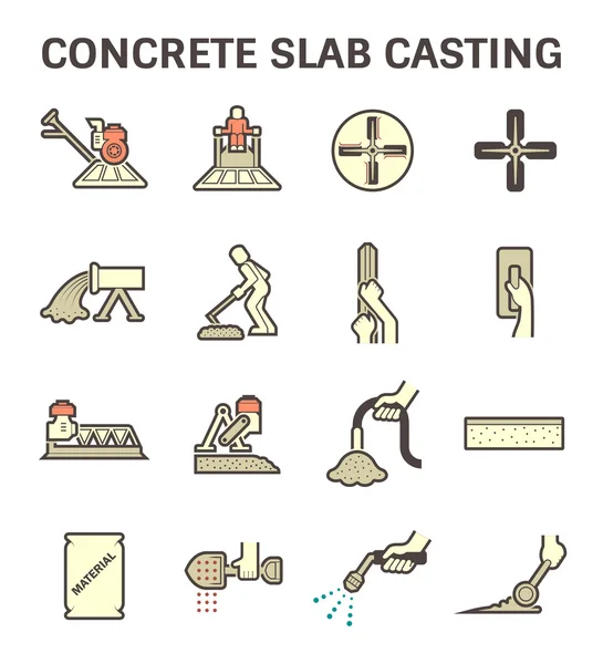 Concrete slab casting — Stock Vector