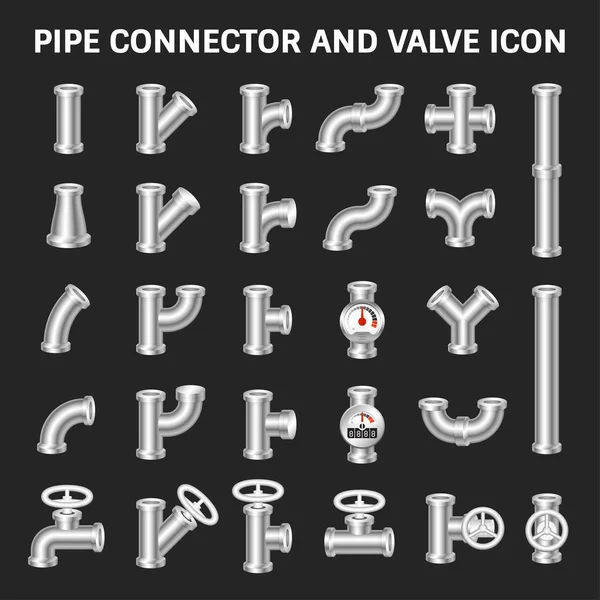 Vector de conector de tubería — Vector de stock