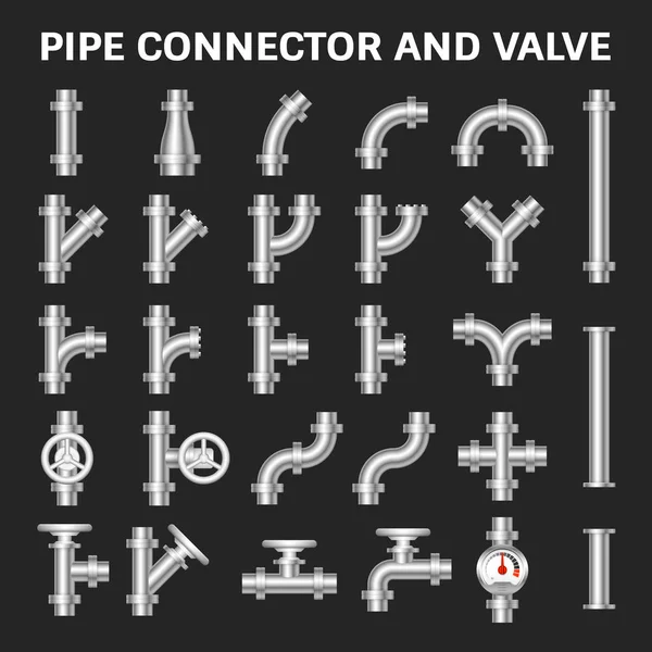 파이프 커넥터 벡터 — 스톡 벡터
