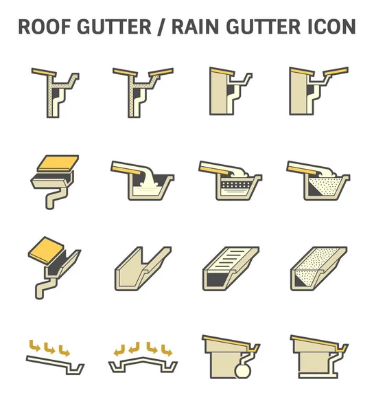 Roof Gutter Icon — Stock Vector