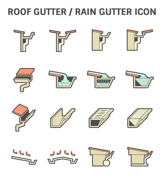 Roof Gutter Icon — Stock Vector