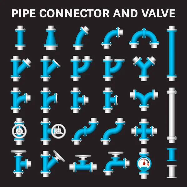 Pijp verbindingslijn pictogram — Stockvector