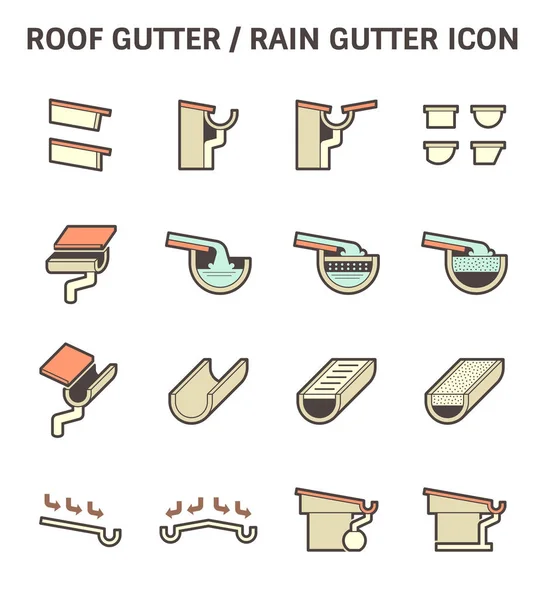 Icône de gouttière de toit — Image vectorielle