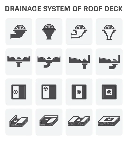 Roof Deck Drainage — Stock Vector