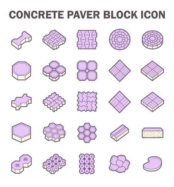 Ikon blok beton - Stok Vektor