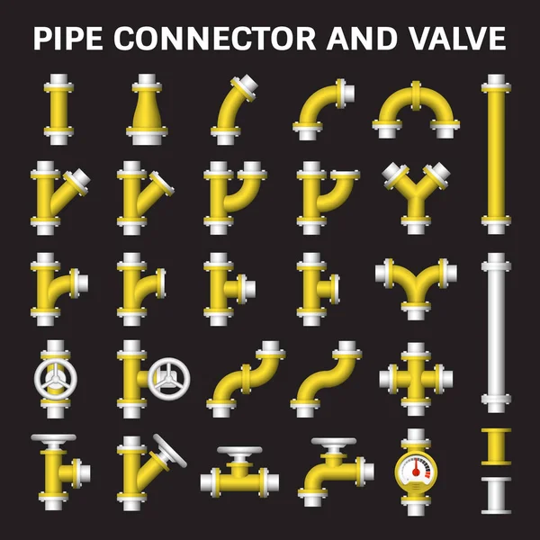 Ícone do conector da tubulação —  Vetores de Stock