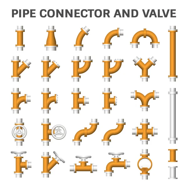 Pijp verbindingslijn pictogram — Stockvector