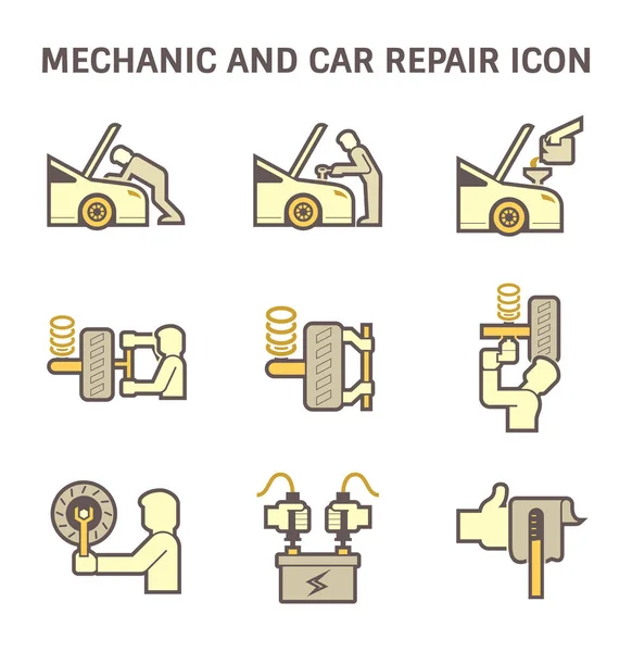 Icône de voiture mécanicien — Image vectorielle