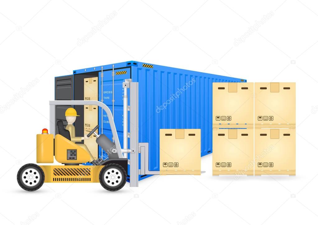 forklift cargo container