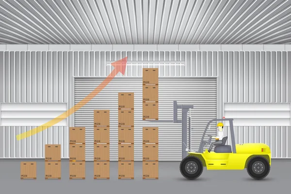 Forkliftfactory na fábrica — Vetor de Stock