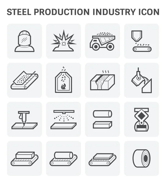 鉄鋼生産のアイコン — ストックベクタ