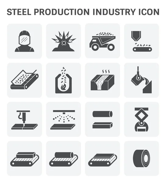 Icono de producción de acero — Vector de stock