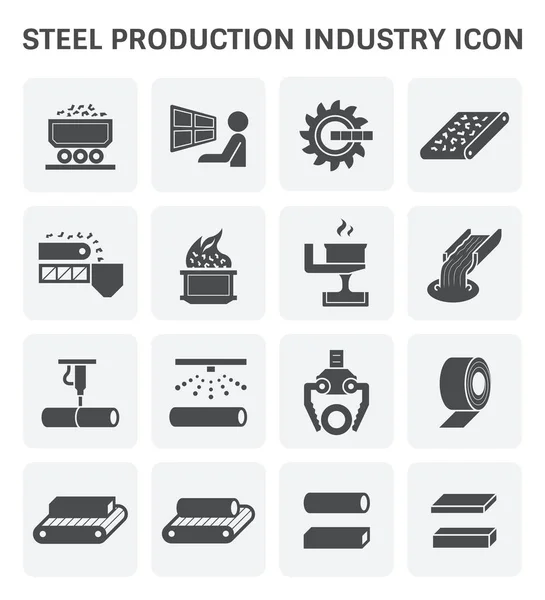 Icona di produzione dell'acciaio — Vettoriale Stock