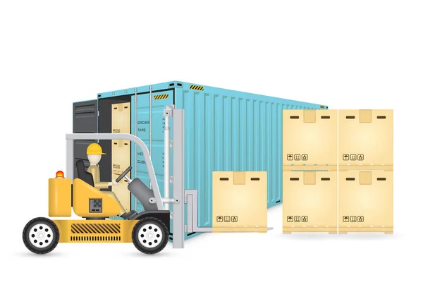 Container per carrelli elevatori — Vettoriale Stock