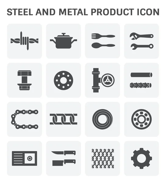 Icono de metal de acero — Vector de stock