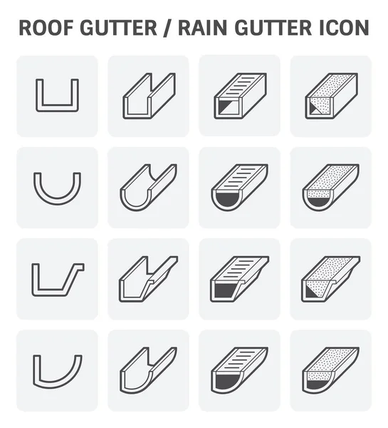 Icône de gouttière de toit — Image vectorielle