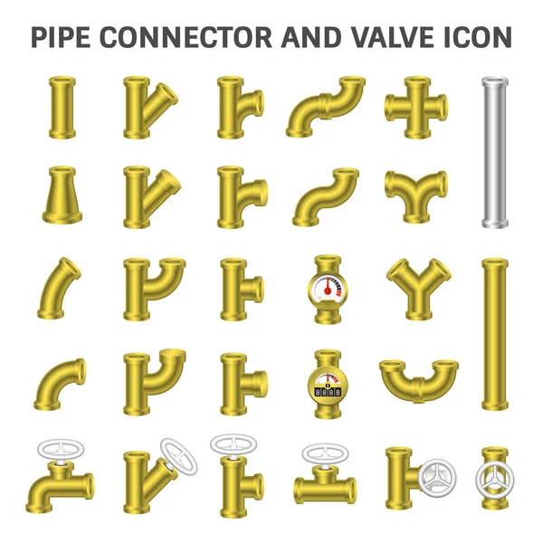 Vector de conector de tubería — Vector de stock