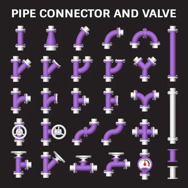 Icône de connecteur de tuyau — Image vectorielle