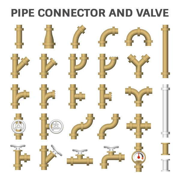 Pijp verbindingslijn pictogram — Stockvector