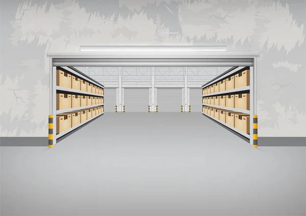 Bâtiment d'entrepôt vide — Image vectorielle