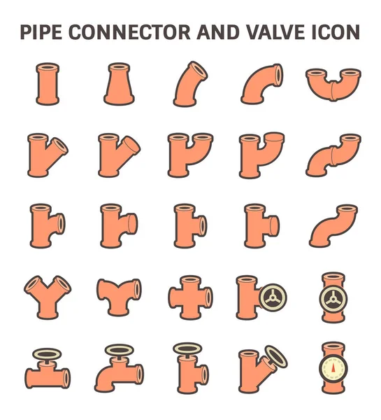 Conector de tubería icono — Vector de stock