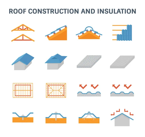 Icono de construcción del techo — Vector de stock