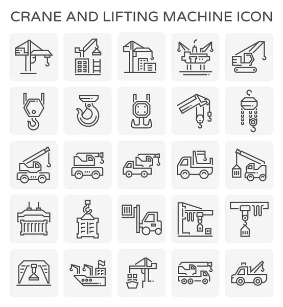 Ikon angkat crane - Stok Vektor