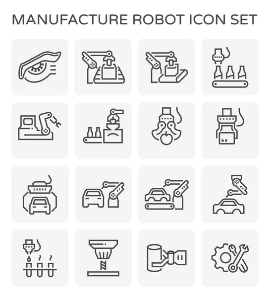 Pembuatan ikon robot - Stok Vektor