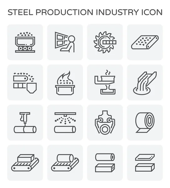 鉄鋼生産のアイコン — ストックベクタ