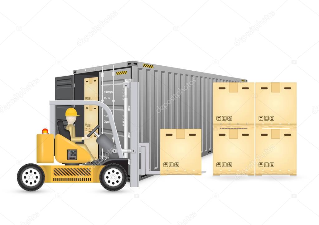 forklift cargo container