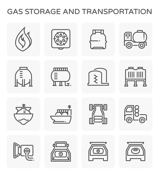 Földgáz tárolási ikon — Stock Vector