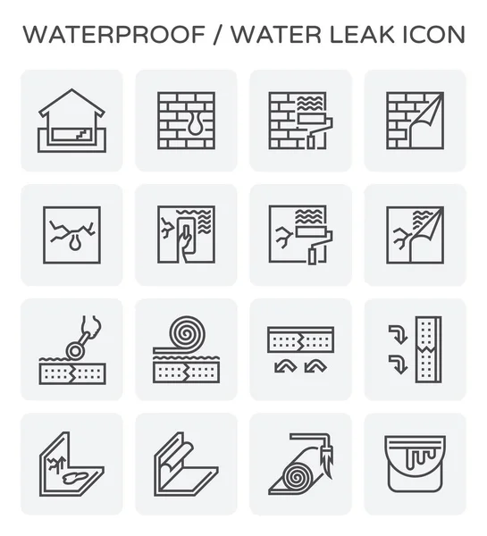 Waterproof water leak icon — Stock Vector