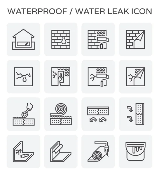 Icono de fugas de agua impermeable — Vector de stock