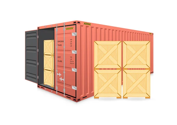 Vettore container cargo — Vettoriale Stock