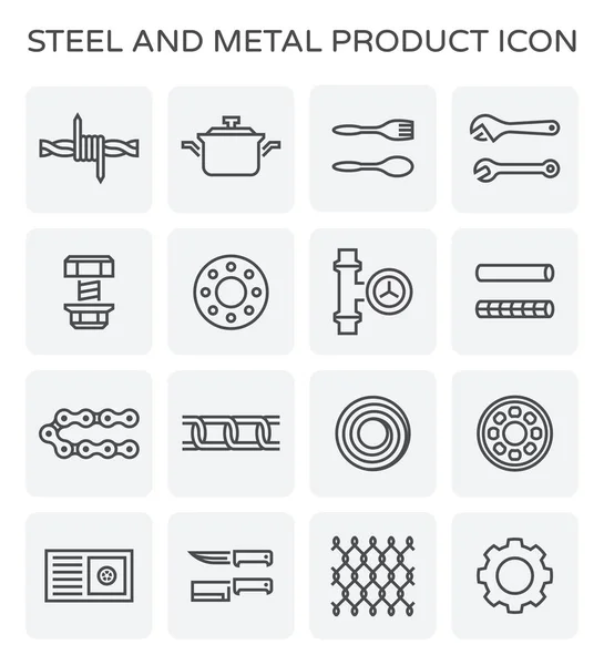 Stål metall ikon — Stock vektor