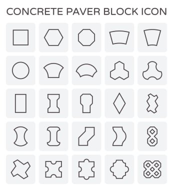 Beton blok kat Icon set.