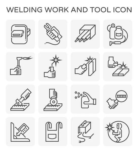 Icono de trabajo de soldadura — Archivo Imágenes Vectoriales