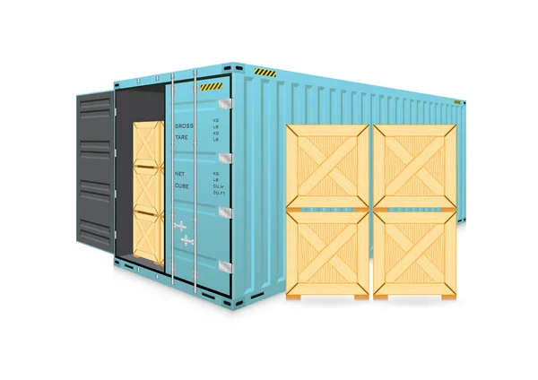 Vettore container cargo — Vettoriale Stock