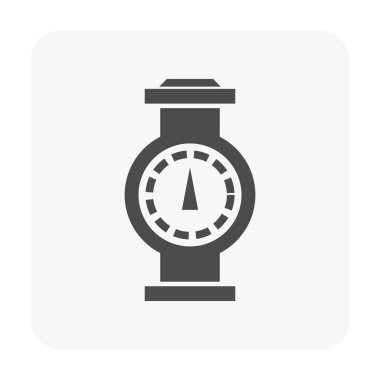 Metre ve boru bağlantı simgesi.