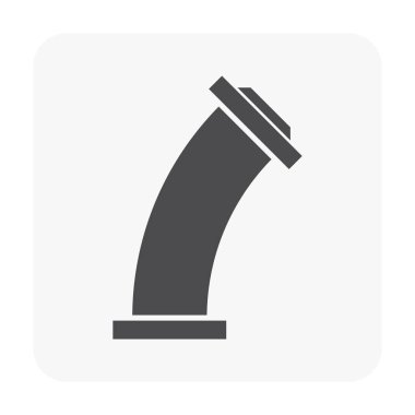 Çelik boru bağlantısı ve kapak simgesi seti.