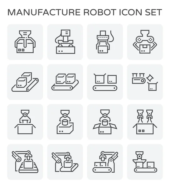 Robot y caja icono — Archivo Imágenes Vectoriales