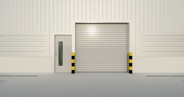 Factory and shutter door — Stock Photo, Image