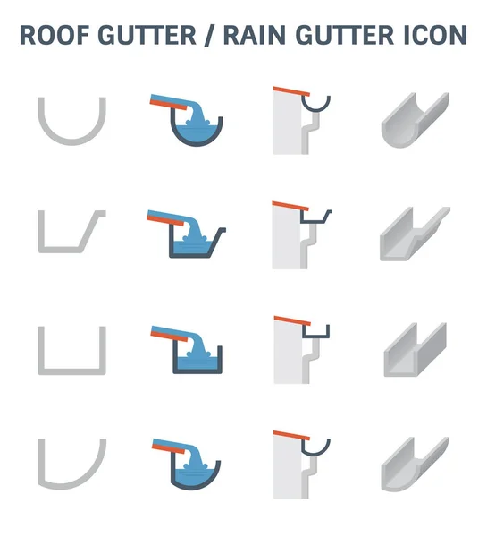 Icône de gouttière de toit — Image vectorielle