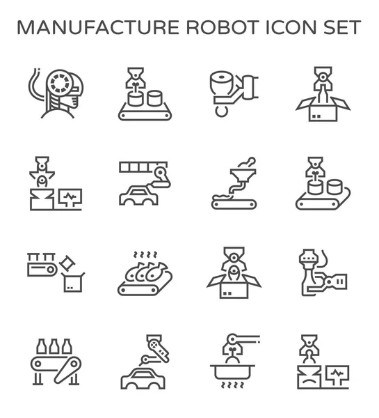 Εικονίδιο παραγωγής ρομπότ — Διανυσματικό Αρχείο