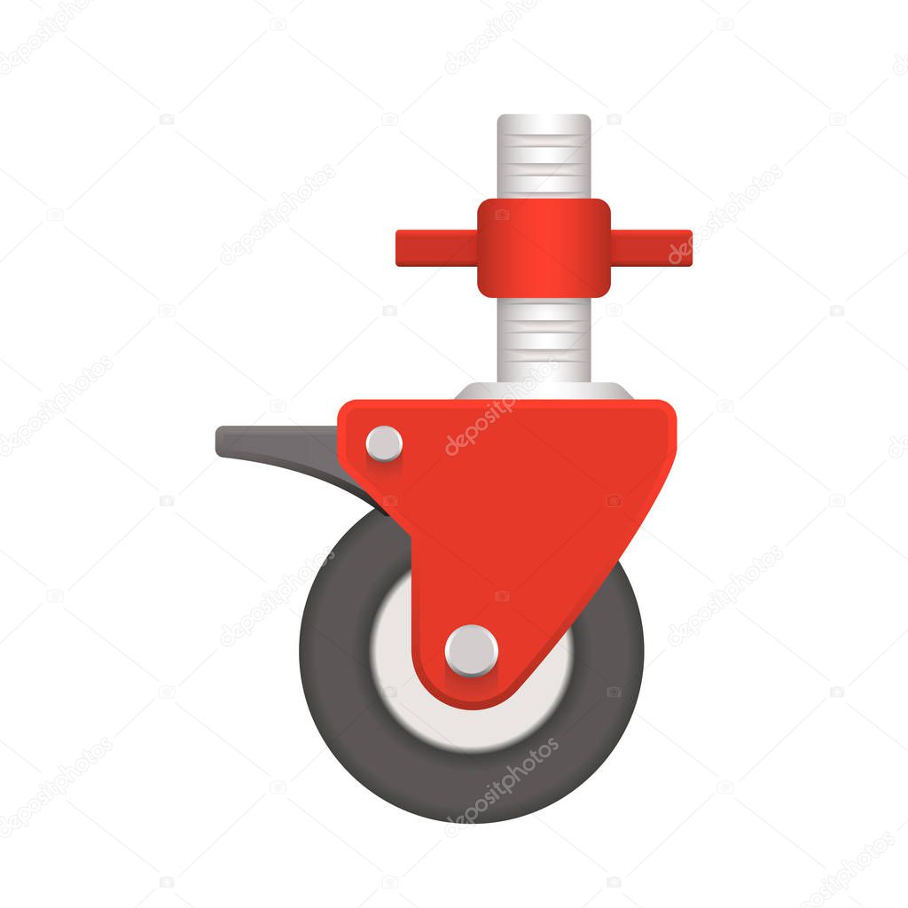Rubber wheel part of scaffolding icon design.