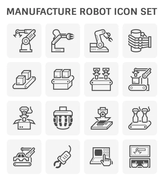 Fabricación robot icono — Archivo Imágenes Vectoriales