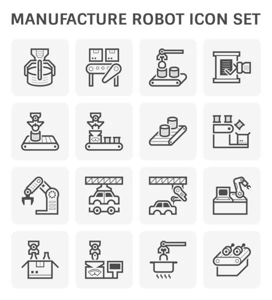 Pembuatan ikon robot - Stok Vektor