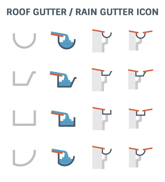 Icône de gouttière de toit — Image vectorielle