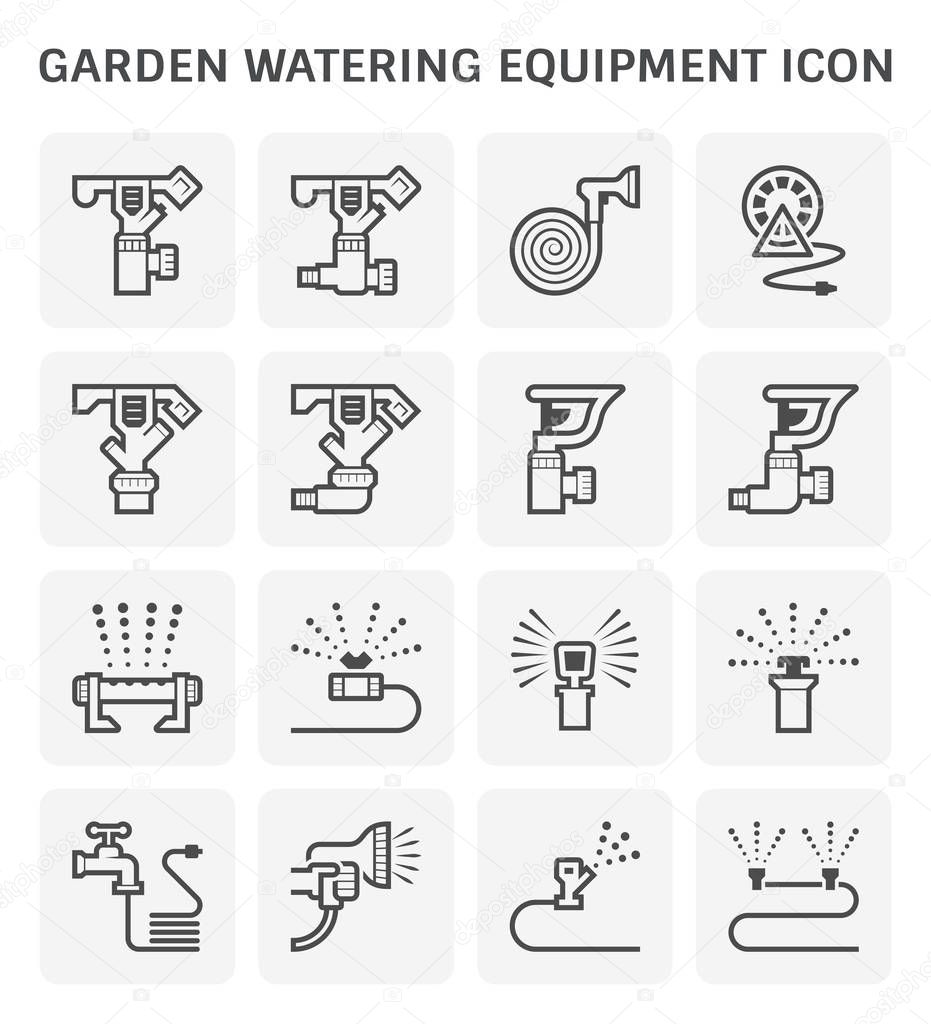 Automatic water sprinkler and irrigation system for garden and lawn.