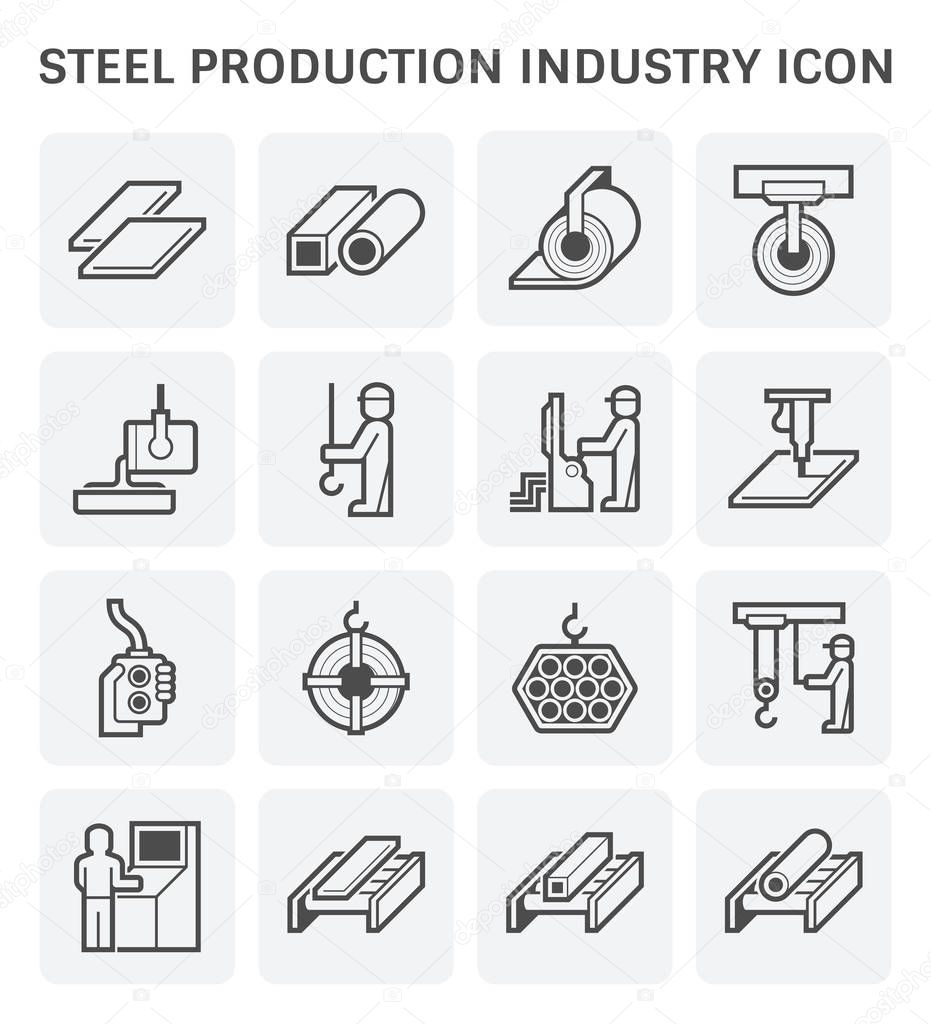 Steel production industry and metallurgy vector icon design.